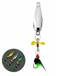 Блесна с вращающимся пропеллером и мухой, цвет серебристый (4,5г) (1шт) Блесна с вращающимся пропеллером и мухой, цвет серебристый (4,5г) (1шт)