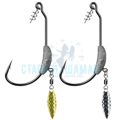 Джиг головки с лепестком и штопором (цв. серебро, 5,5г)