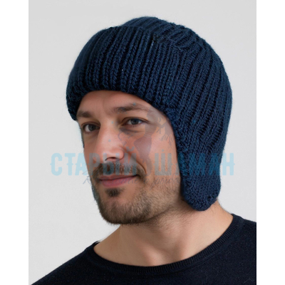 Рыболовная вязаная шапка "Linginden mod34" (синий) (двойная) р.56-58 Рыболовная вязаная шапка "Linginden mod34" (синий) (двойная) р.56-58