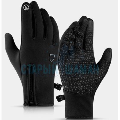 Теплые неопреновые рыболовные перчатки "Holygolem ski mod24/1" (размер XL, цвет черный) 