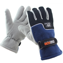 Флисовые перчатки "Muxincamp" (черные с синим)