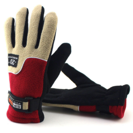 Флисовые перчатки "Holygolem mod11/4" (бежевые с красным) размер M
