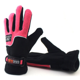 Флисовые перчатки "Muxincamp" (розовые с черным) размер M