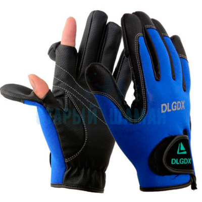 Неопреновые рыболовные перчатки DLGDX (размер L, цвет синий) 