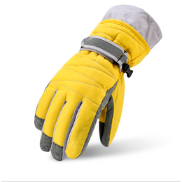 Теплые зимние перчатки Lambushka желтые (размер L)