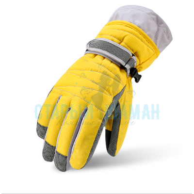 Теплые зимние перчатки Lambushka желтые (размер XL)