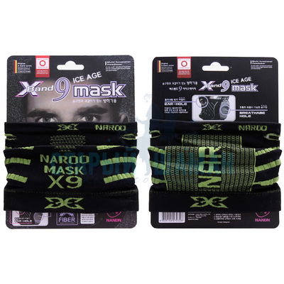 Лыжная маска "Mask X" NANDN (черная с салатовым)