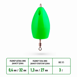 Попла-поппер #3 (27мм, 3г) 1шт.