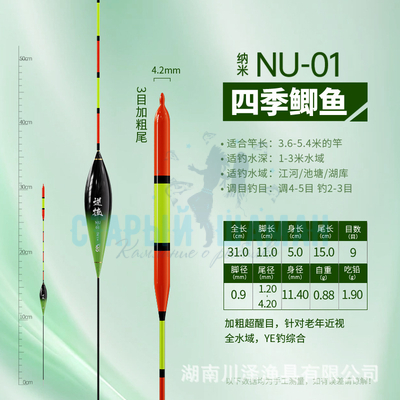 Поплавок  для Херабуна "Oliva Greenfish NU-01" (31см - 1.9гр)