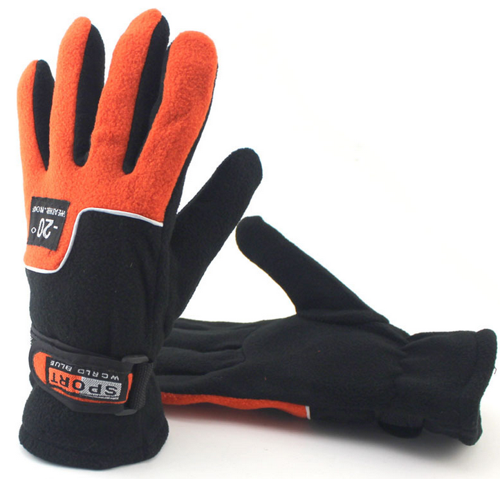 Купить Флисовые перчатки Holygolem mod11/1 (оранжевые с черным) в  интернет магазине